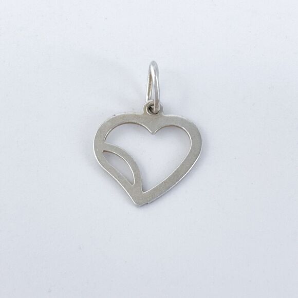 Vintage Sterling Silver 925 Openwork Heart Pendant - Picture 2 of 6